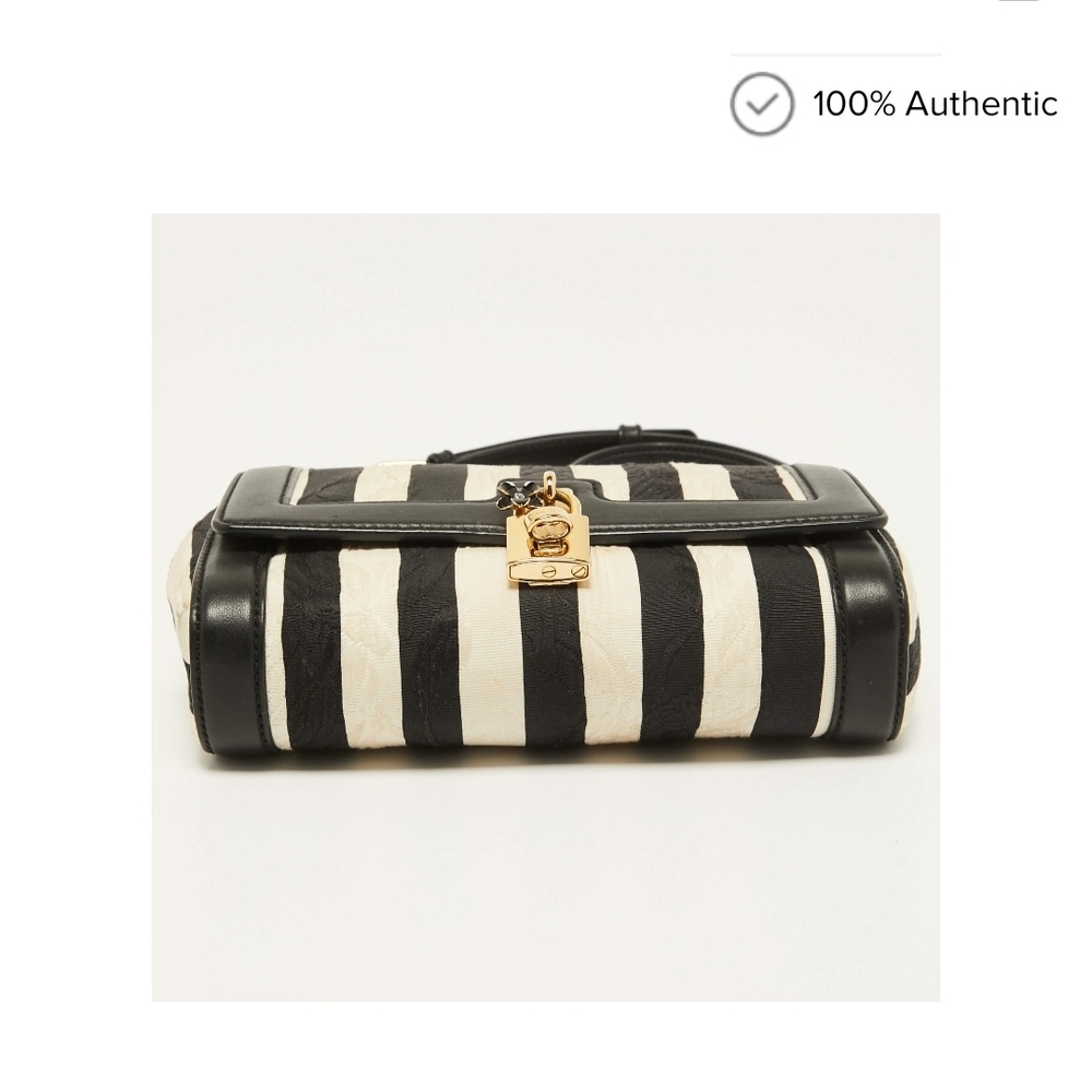 D&G Black and Cream Striped Shoulder Bag - Picture 5 of 14